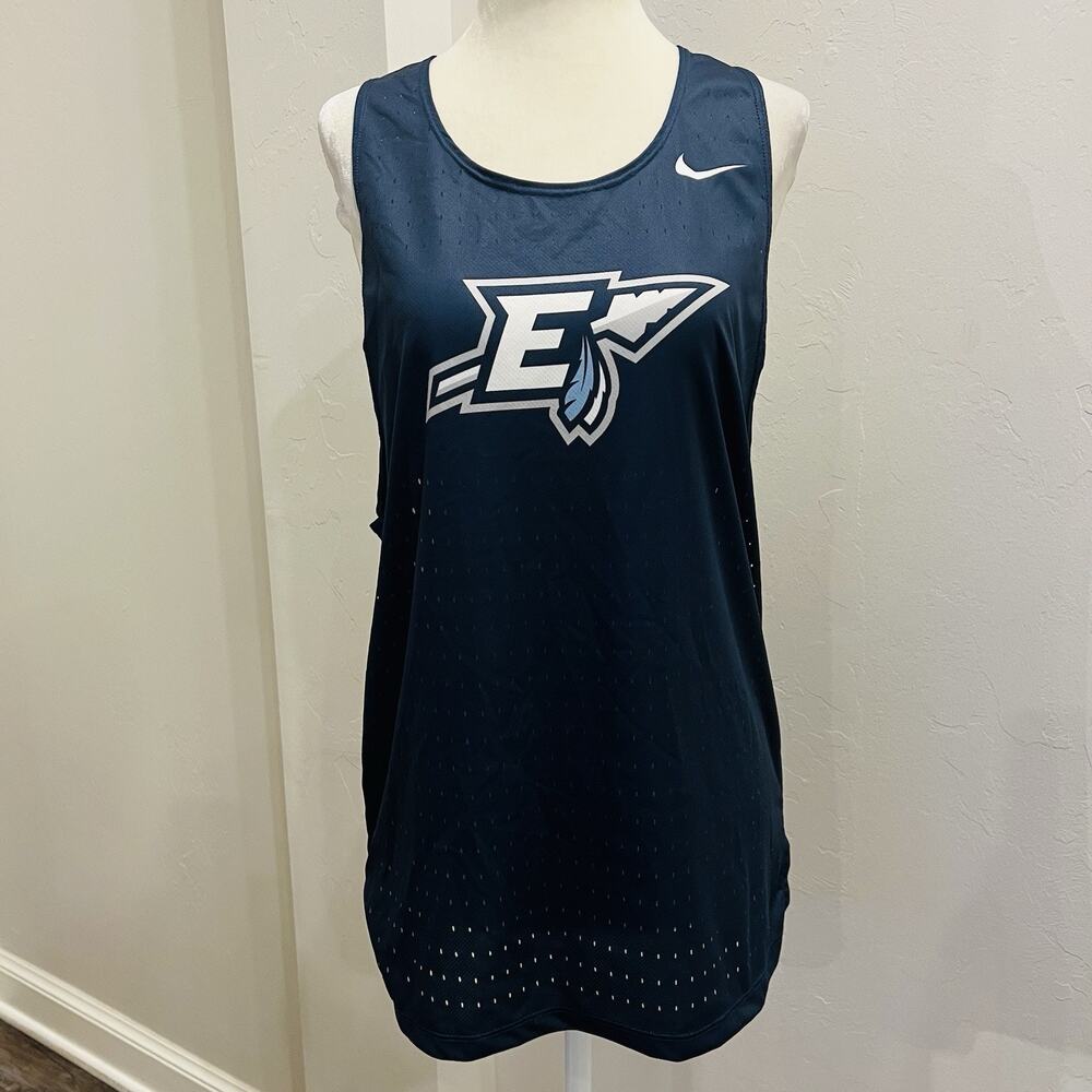 NIKE Women’s Dri Fit Tank Top Sz M, Size “Enid Plainsmen” Navy (A0128)